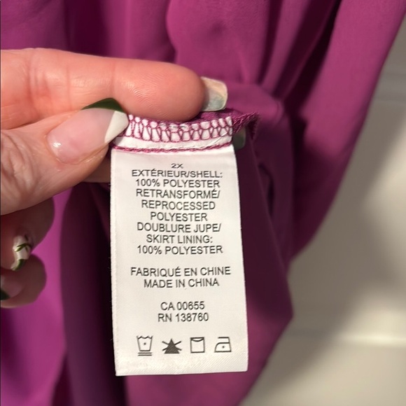 Magenta Bishop Sleeve Square Neck Midi Dress - Picture 4 of 4